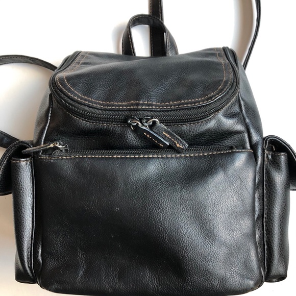 Black Leather Backpack - Picture 8 of 9